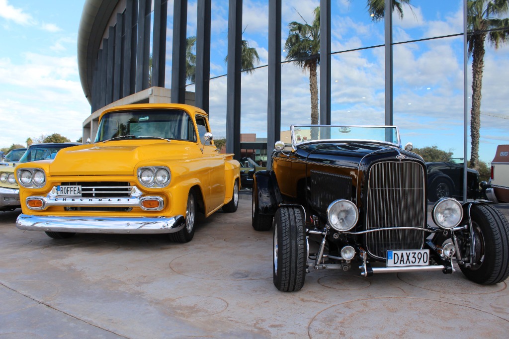 Classic Chevy Pickup & 1932 Ford Roadster on the Grand Plaza